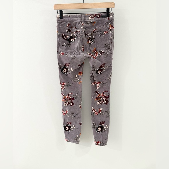 Anthropologie Pilcro High Rise Skinny Velour Pants Gray Size 25 - Picture 6 of 6